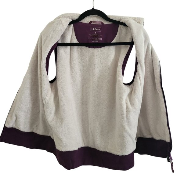 L.L. Bean | Purple Embroidered Fleece Front Zip Insulated Vest - Picture 7 of 8